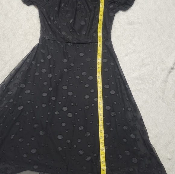 NWT NY Collection A-Line Dress Women’s Small Black Polka Dot Short Sleeve Lined - Picture 12 of 13